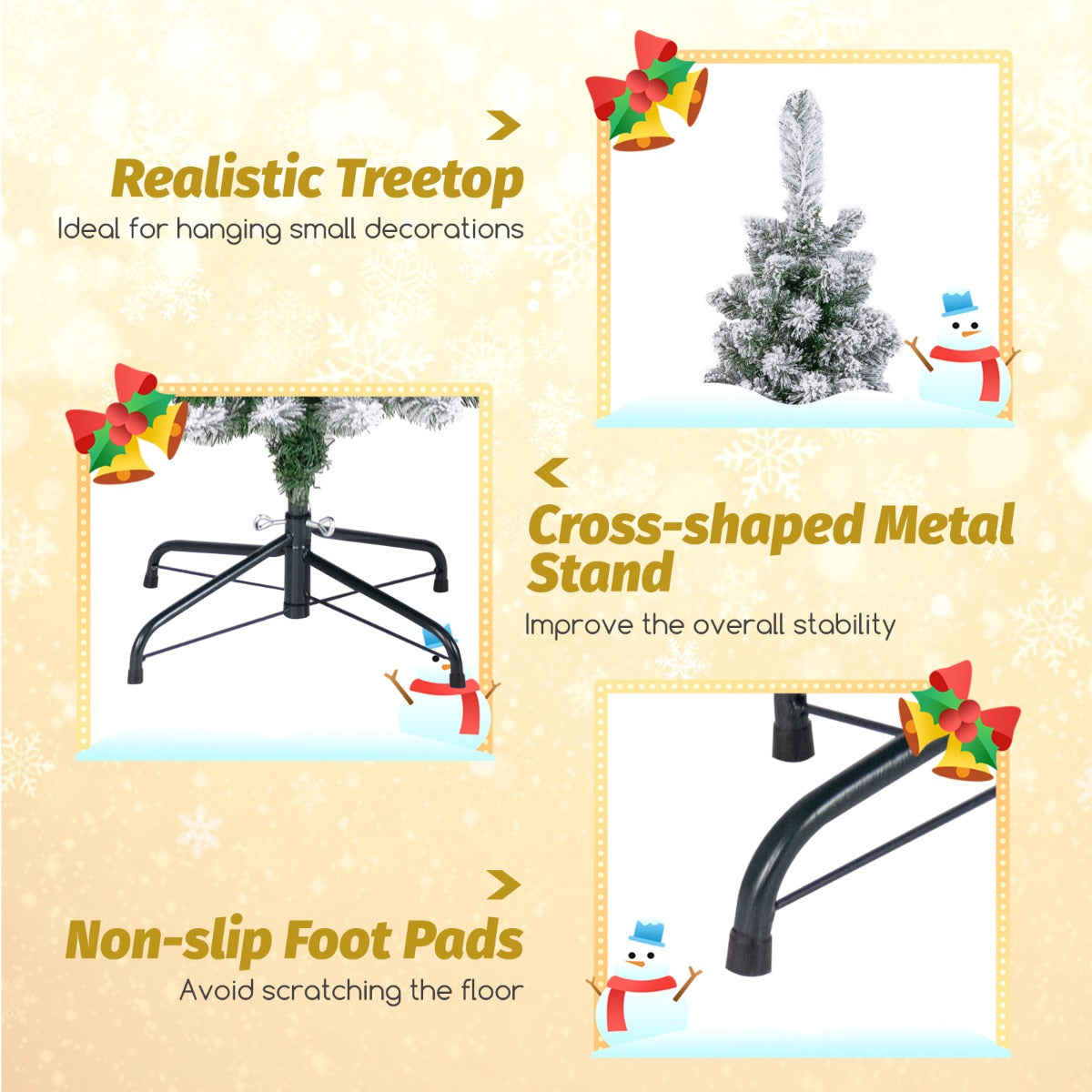 LIVSK Kunstkerstboom - Potloodvormig met Sneeuwvlokafwerking - 460 Takken - Vlamvertragend PVC - 180 cm - Groen + Wit