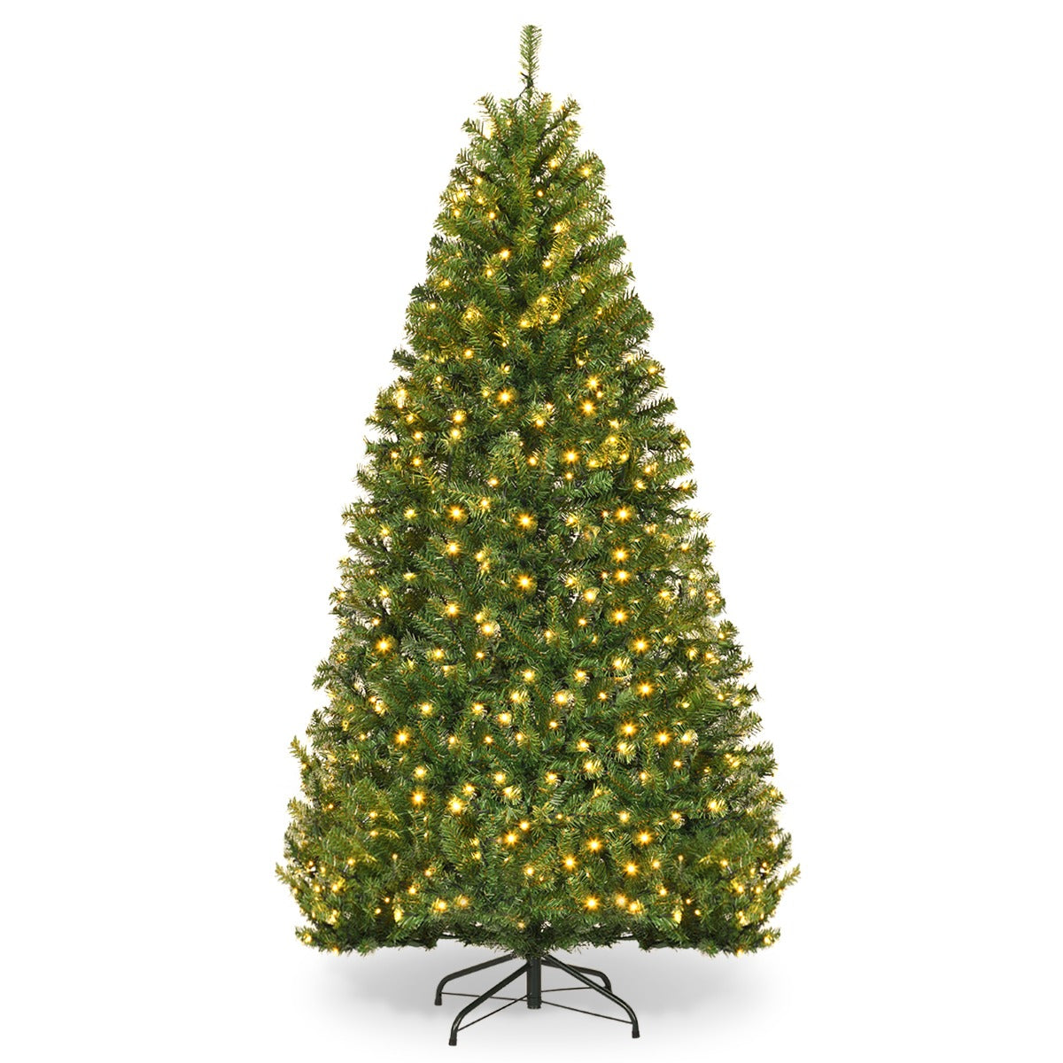 LIVSK Verlichte Kunstkerstboom - 350 LED-lichten - 11 Verlichtingsmodi - 1000 PVC-takken - Eenvoudig op te zetten - 180 cm - Groen