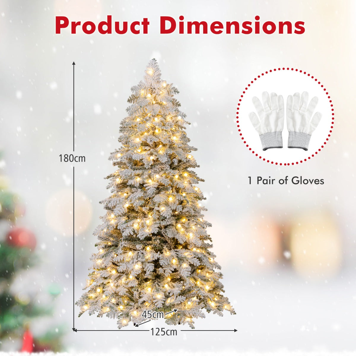 LIVSK Voorgemonteerde Kunstkerstboom - 616 Takken - 130 Lichtballen - 260 LED's met 8 Modi - 180 cm - Groen en wit