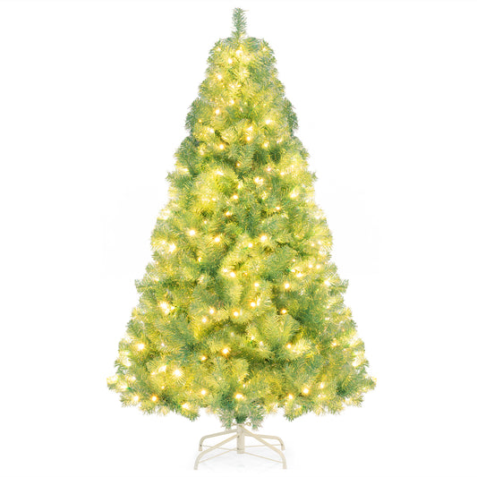 LIVSK Kunstkerstboom 180 cm - 688 Takpunten - 250 Warmwitte LED-lampen - 8 Lichtmodi - Eenvoudige Montage - Groen