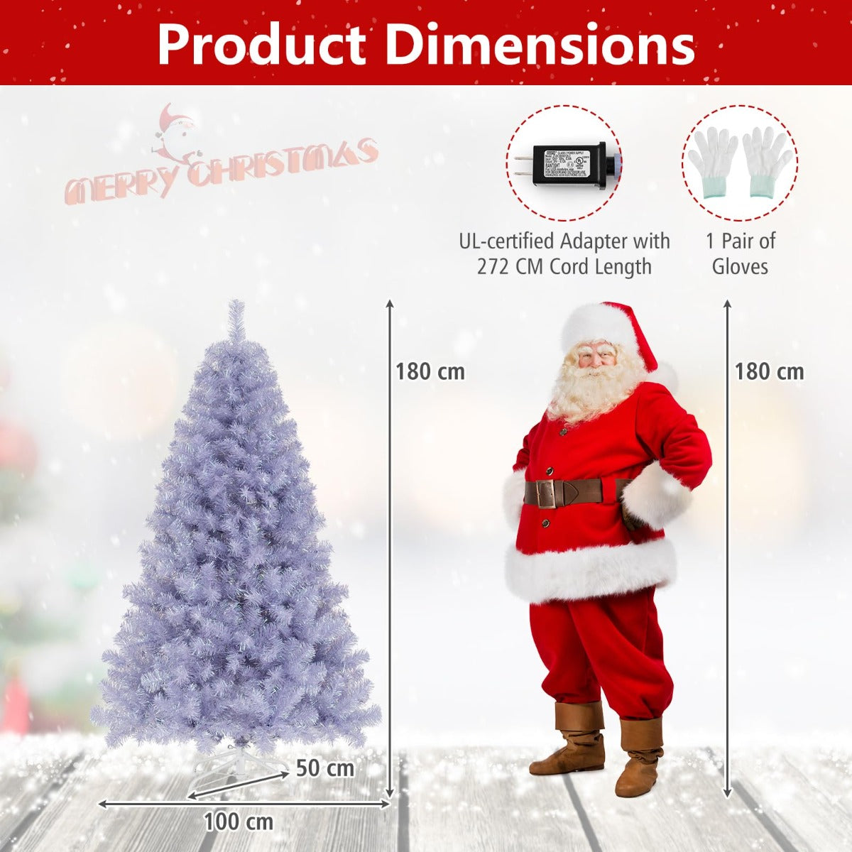 LIVSK Kunstkerstboom 180 cm - 688 Takpunten - 250 Warmwitte LED-Lampen - 8 Lichtmodi - Eenvoudige Montage - Paars
