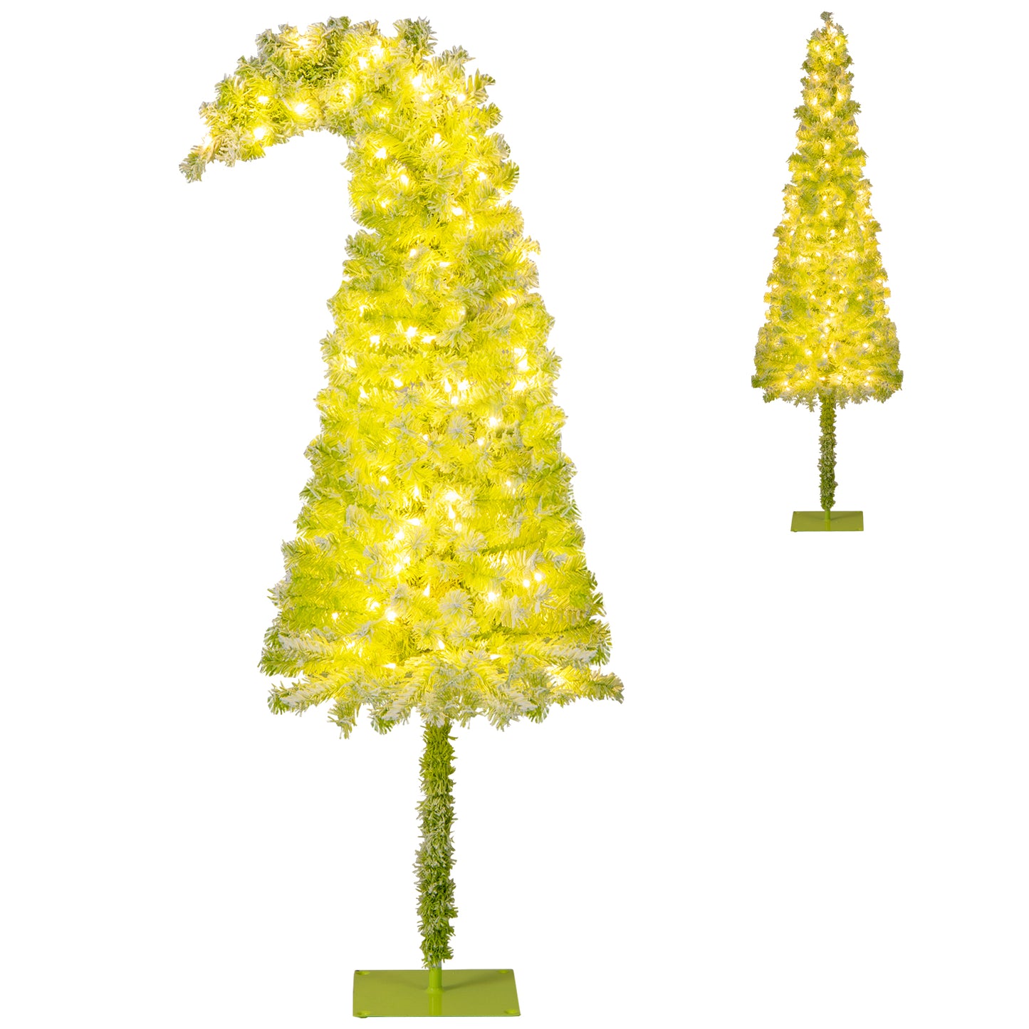 LIVSK Kunstkerstboom met Verlichting - Flexibele Top - 290 Takpunten - 120 LED-lampen - 180 cm - Groen