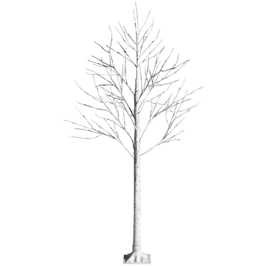 LIVSK Kunstmatige Berkenboom - 96 Warmwitte LED's - Flexibele Takken - Duurzaam PVC - 180 cm - Wit