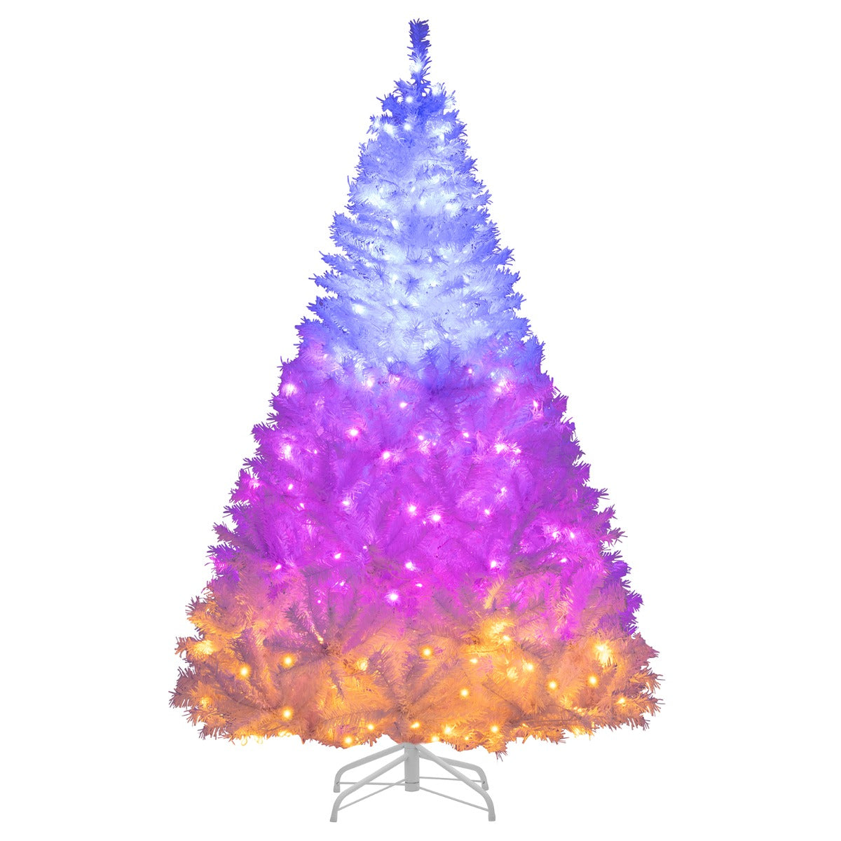 LIVSK Kunstmatige Kerstboom 180 cm - 280 LED-lampjes - 11 Lichtstanden - 1000 Takpunten - Brandveilig en Hypoallergeen - Wit