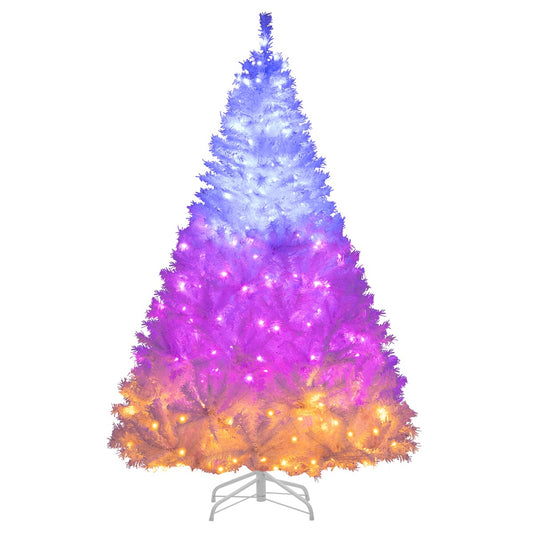 LIVSK Kunstmatige Kerstboom 180 cm - 280 LED-lampjes - 11 Lichtstanden - 1000 Takpunten - Brandveilig en Hypoallergeen - Wit