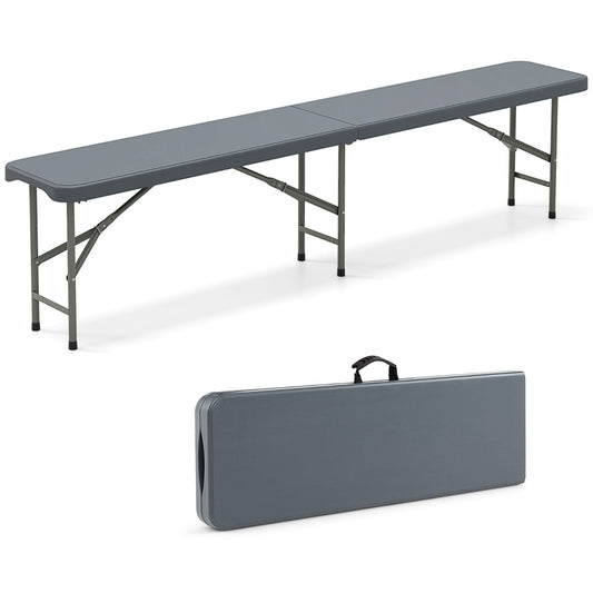 LIVSK Opklapbare Bank - 180 cm - HDPE Zitting - Draagvermogen 600 kg - Vouw-in-helft - Voor 4 Personen - Grijs