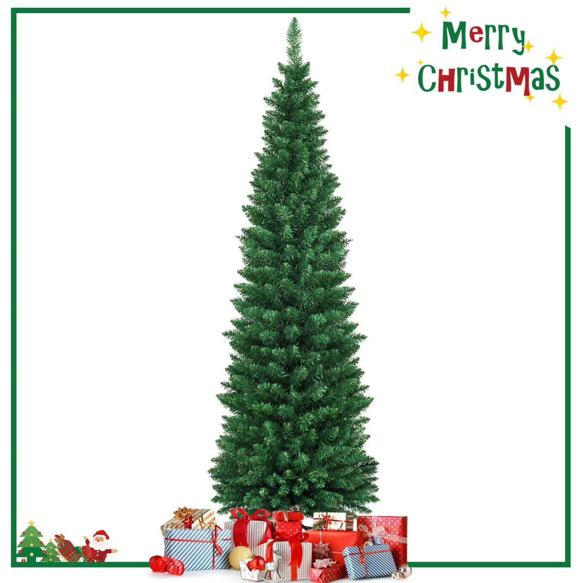LIVSK Kunstmatige Kerstboom - PVC Materiaal - Herbruikbaar - Metalen Standaard - Eenvoudige Montage - 180 cm - Groen