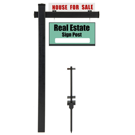 LIVSK Vastgoed - Posterstandaard 180 cm - Hoogwaardig UPVC - Robuuste Stalen Power Stake - Eenvoudige Montage - Voor Borden tot