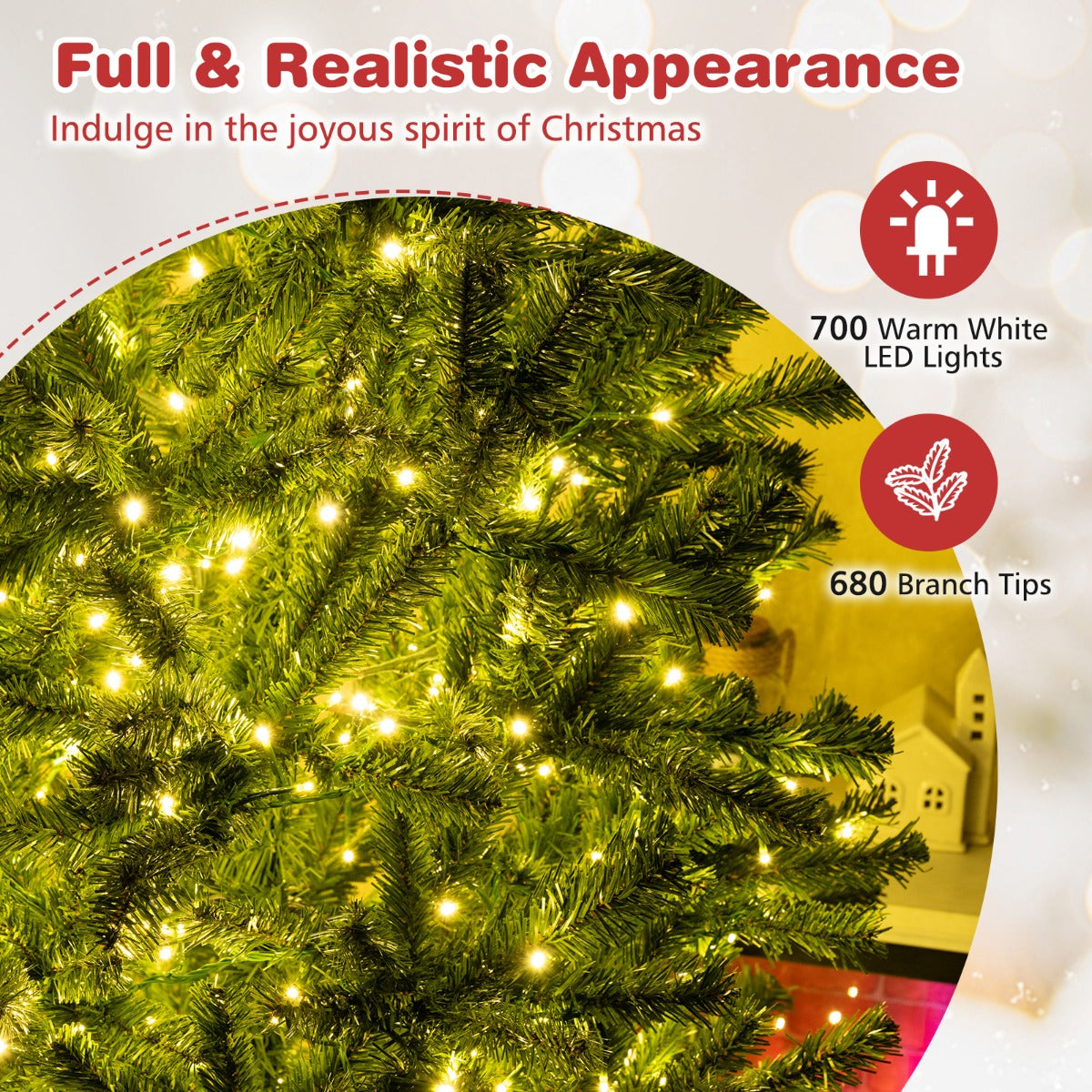LIVSK Verlichte Kunstkerstboom - 680 Takpunten - 700 LED - lampen met Afstandsbediening - Eenvoudige Montage - Duurzaam PVC