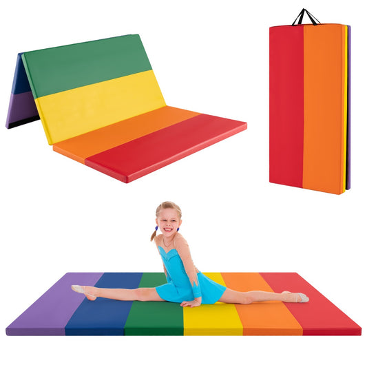 LIVSK Opvouwbare Gymmat - Lichtgewicht en Draagbaar - PU en EPE-schuim - Afneembare Hoes - Voor Yoga en Fitness - Veelkleurig