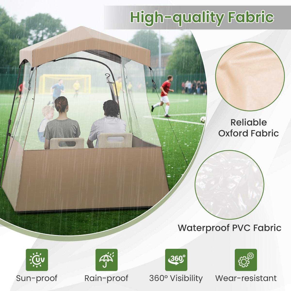 LIVSK Kampeertent Waterdicht - Hoogwaardig Oxford - Materiaal - Inclusief Draagtas en Accessoires - Voor Diverse Activiteiten