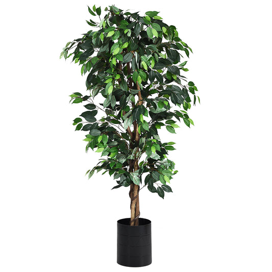 LIVSK Kunstmatige Ficusboom - 180 cm Hoog - 1008 Bladeren - Natuurlijke Boomstam - Onderhoudsvriendelijk - Groen