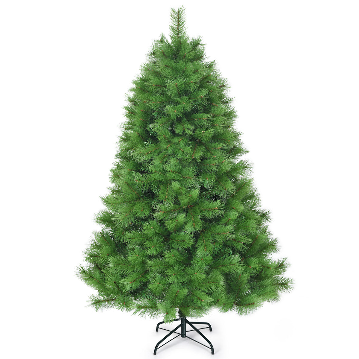 LIVSK Kunstkerstboom 180 cm - Realistische Dennennaalden - Scharnierend Ontwerp - Duurzaam PVC - Stabiele IJzeren Standaard -
