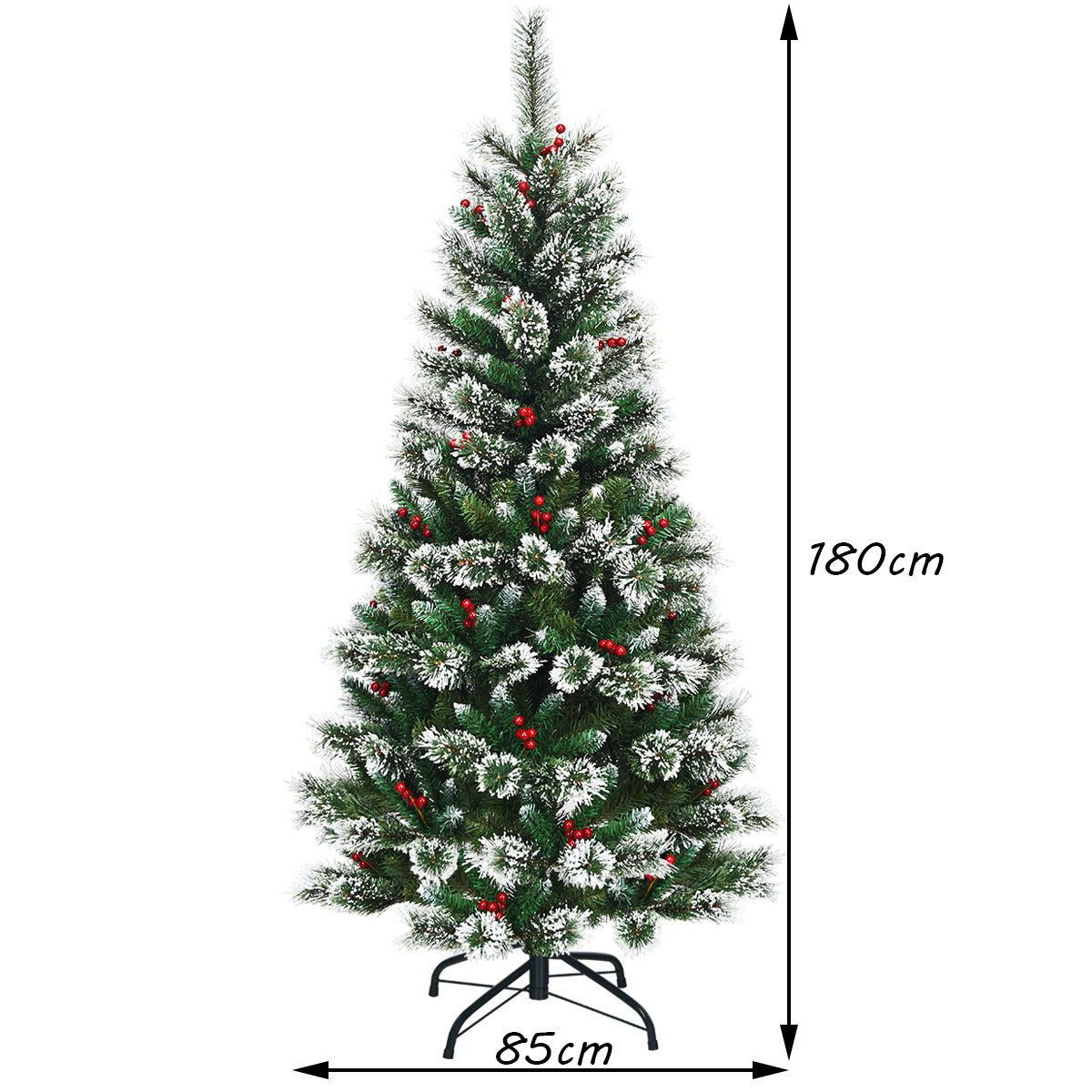 LIVSK Kunstkerstboom - Scharnierende Secties - 180 cm Hoog - Levensechte Sneeuwvlok Naalden - Stevige Standaard - Groen