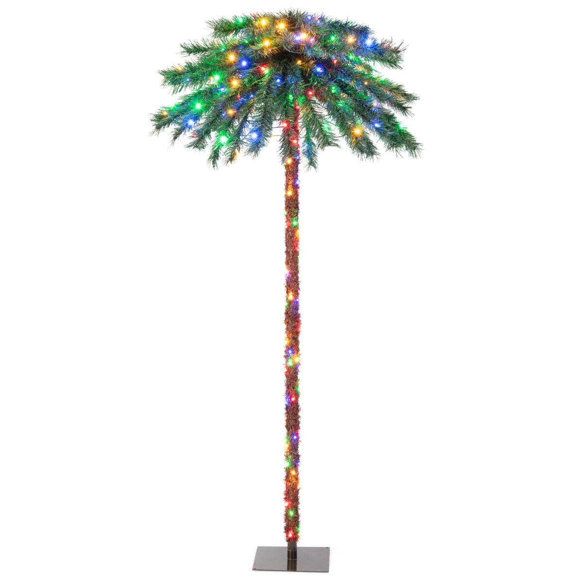 LIVSK Kunstmatige Palmboom - 210 LED-lampjes - 64 Takken - Eenvoudige Montage - 183 cm - Groen