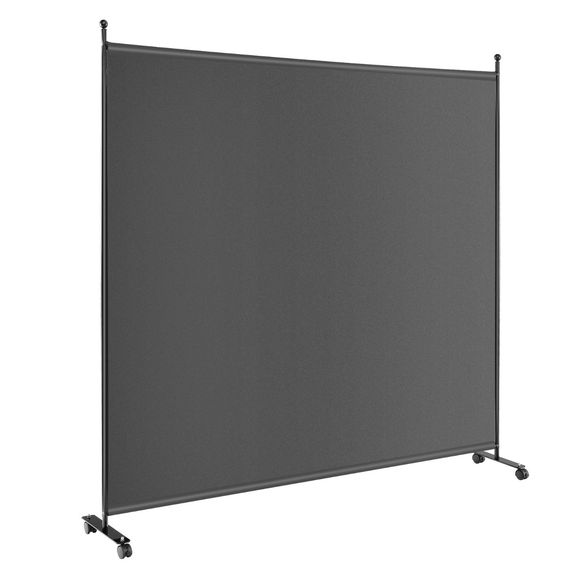 LIVSK Ruimteverdeler op Wieltjes - Opvouwbaar - Hoogwaardige Polyester - Metalen Frame - 184 x 30 x 184 cm - Grijs