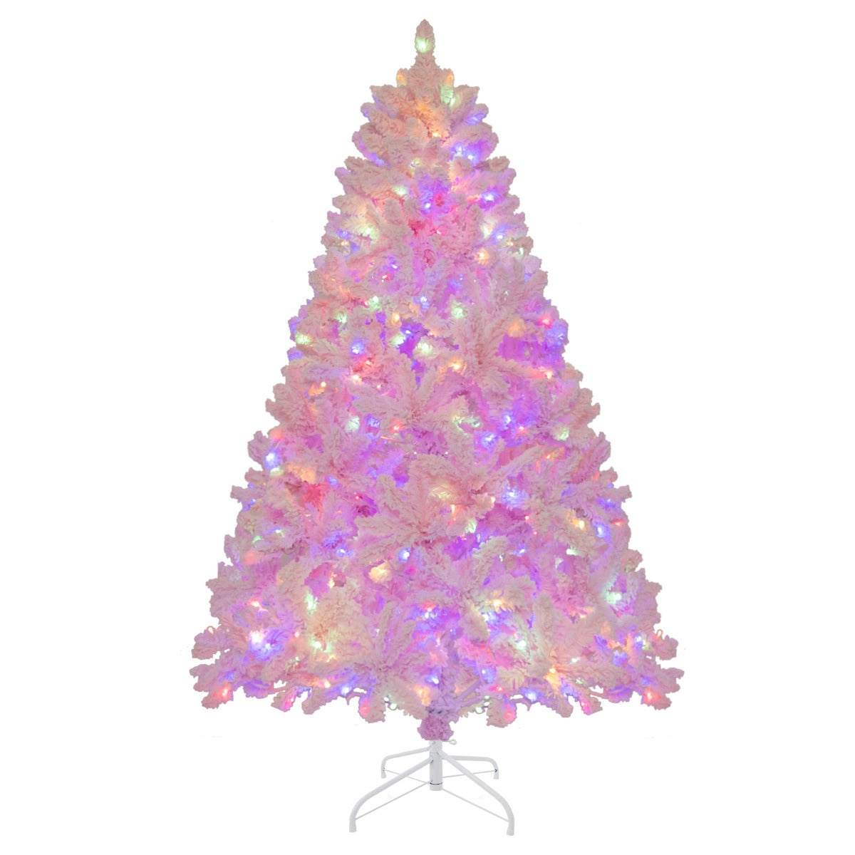 LIVSK Verlichte Kunstkerstboom - 808 PVC-takken - 350 LED-lampen - 8 Verlichtingsmodi - Hoogte 185 cm - Roze