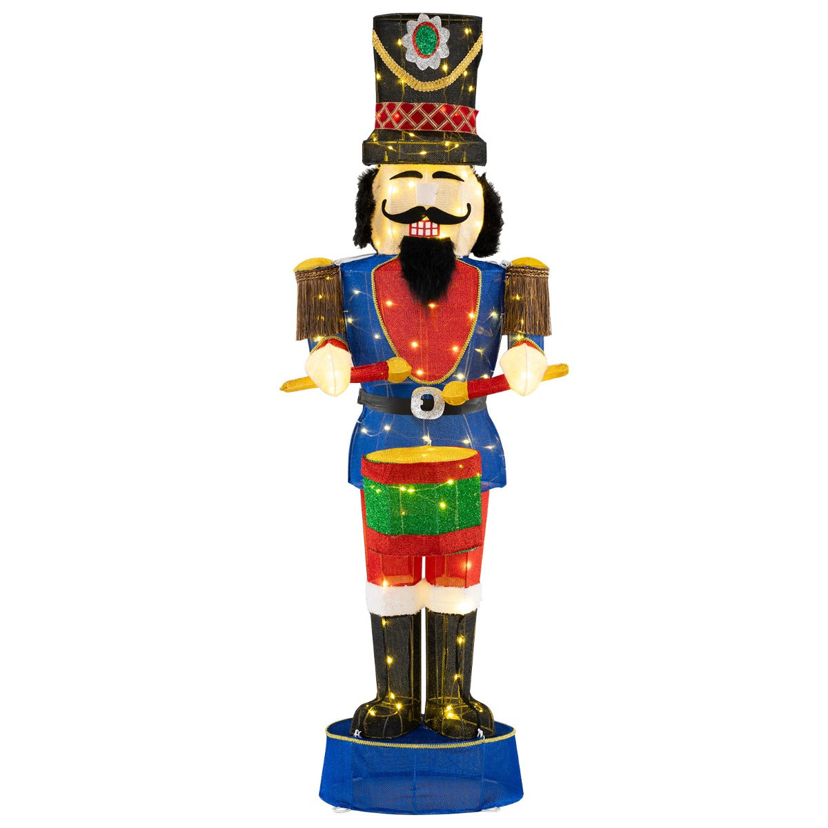 LIVSK 3D Notenkraker Soldaat - 185 cm Hoog - 100 LED-Lampjes - Weerbestendig - Stabiele Bevestiging - Feestelijke Decoratie -