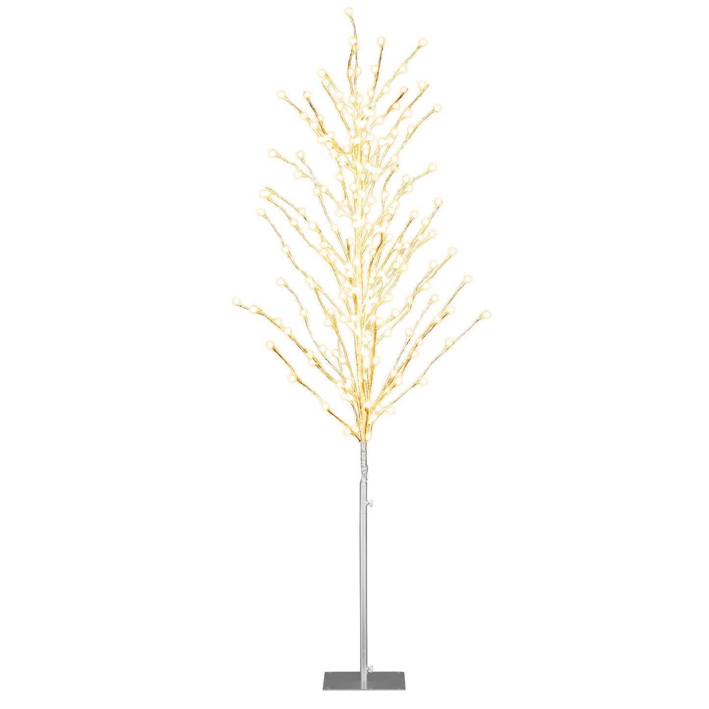 LIVSK Verlichte Berkenboom 155 cm - 168 Warmwitte LED-lampen - Eenvoudige Montage - Binnen en Buiten - Zilver