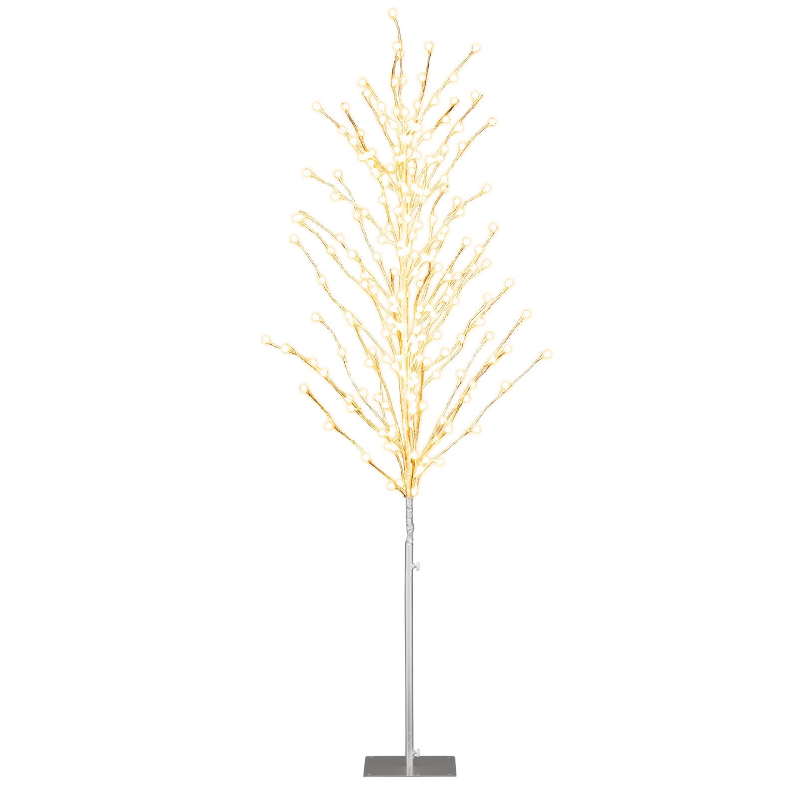 LIVSK Verlichte Berkenboom 155 cm - 168 Warmwitte LED-lampen - Eenvoudige Montage - Binnen en Buiten - Zilver