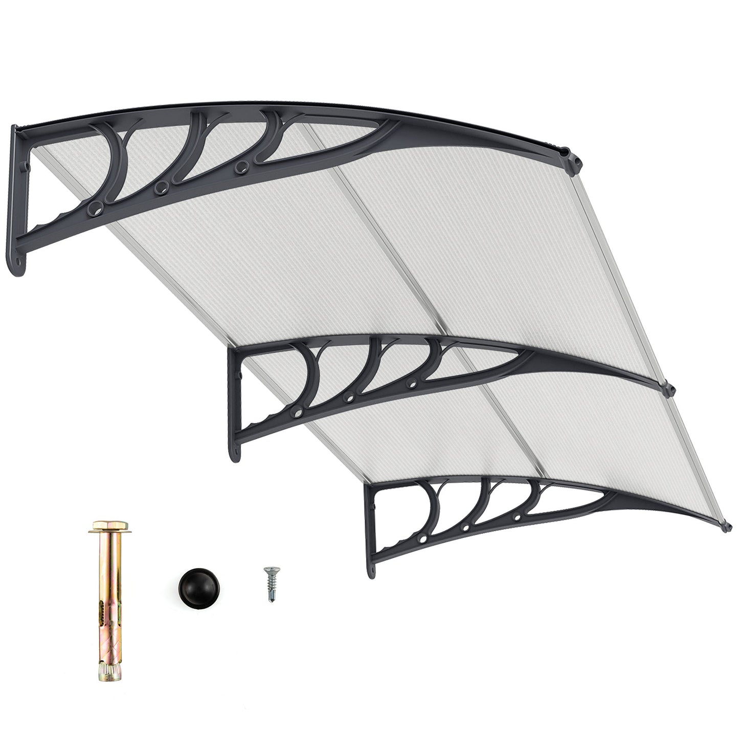 LIVSK Luifel Voordeur 199 x 99 cm - Duurzaam Polycarbonaat - Weerbestendig - Eenvoudige Installatie - Grijs