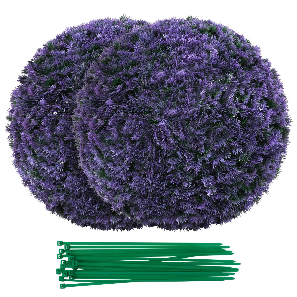 LIVSK Kunstplanten Lavendel Buxus Vormsnoeiballen - Set van 2 - Onderhoudsvrij - Hoogwaardige PE-materialen - Paars