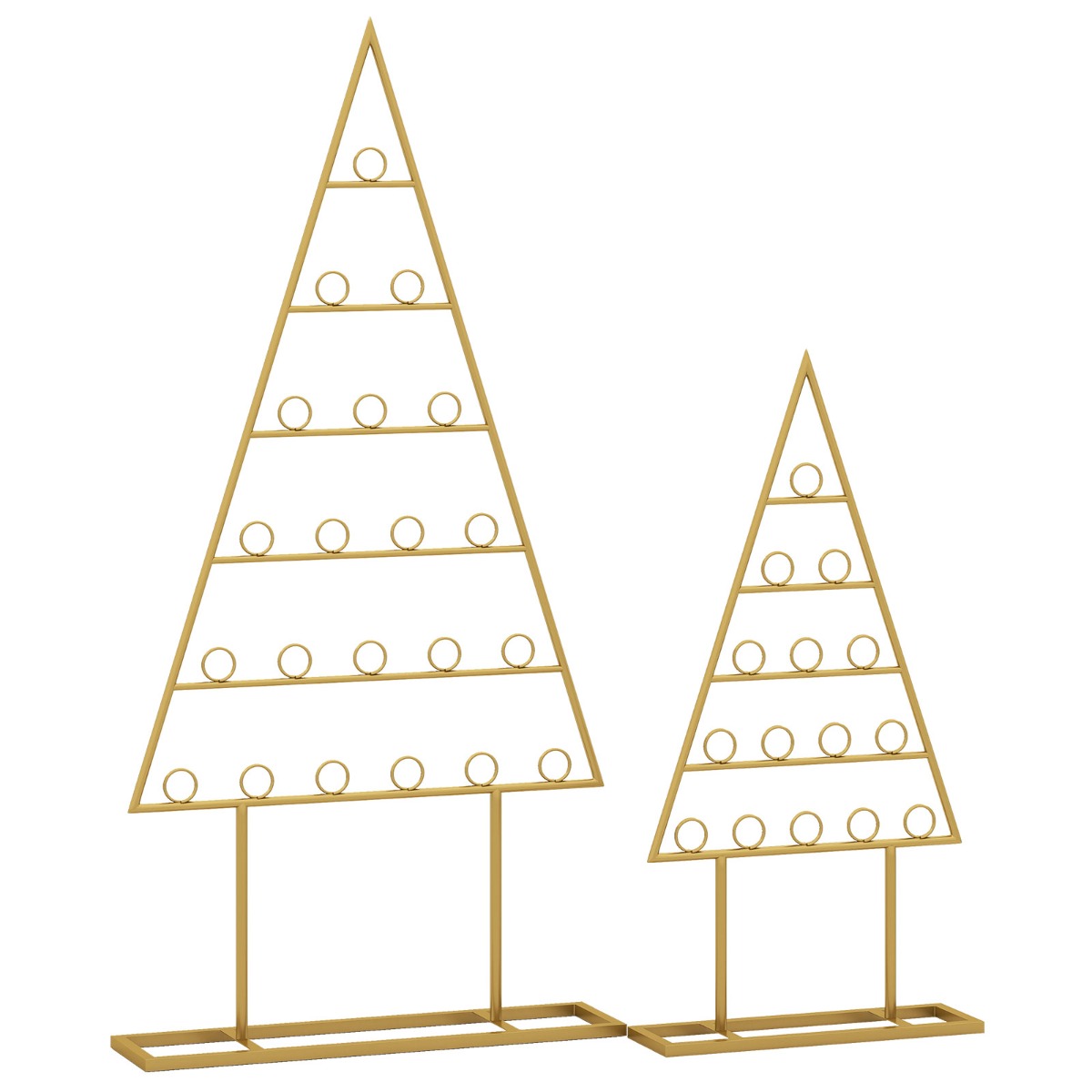 Livsk costway 2 delige kerstboomkaartdisplaystandaard met 36 ronde clips en metalen voet 1 1