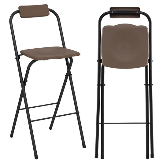 LIVSK Opvouwbare Terras-Barstoelen - Ergonomisch Comfort - Robuust Metalen Frame - Belastbaar tot 150 kg - Bruin en Zwart