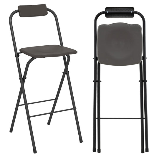 LIVSK Opvouwbare Hoge Terrasbarstoelen - Ergonomisch met Voetsteun - Robuust Metaal - Belastbaar tot 150 kg - 48 x 42,5 x 101 cm