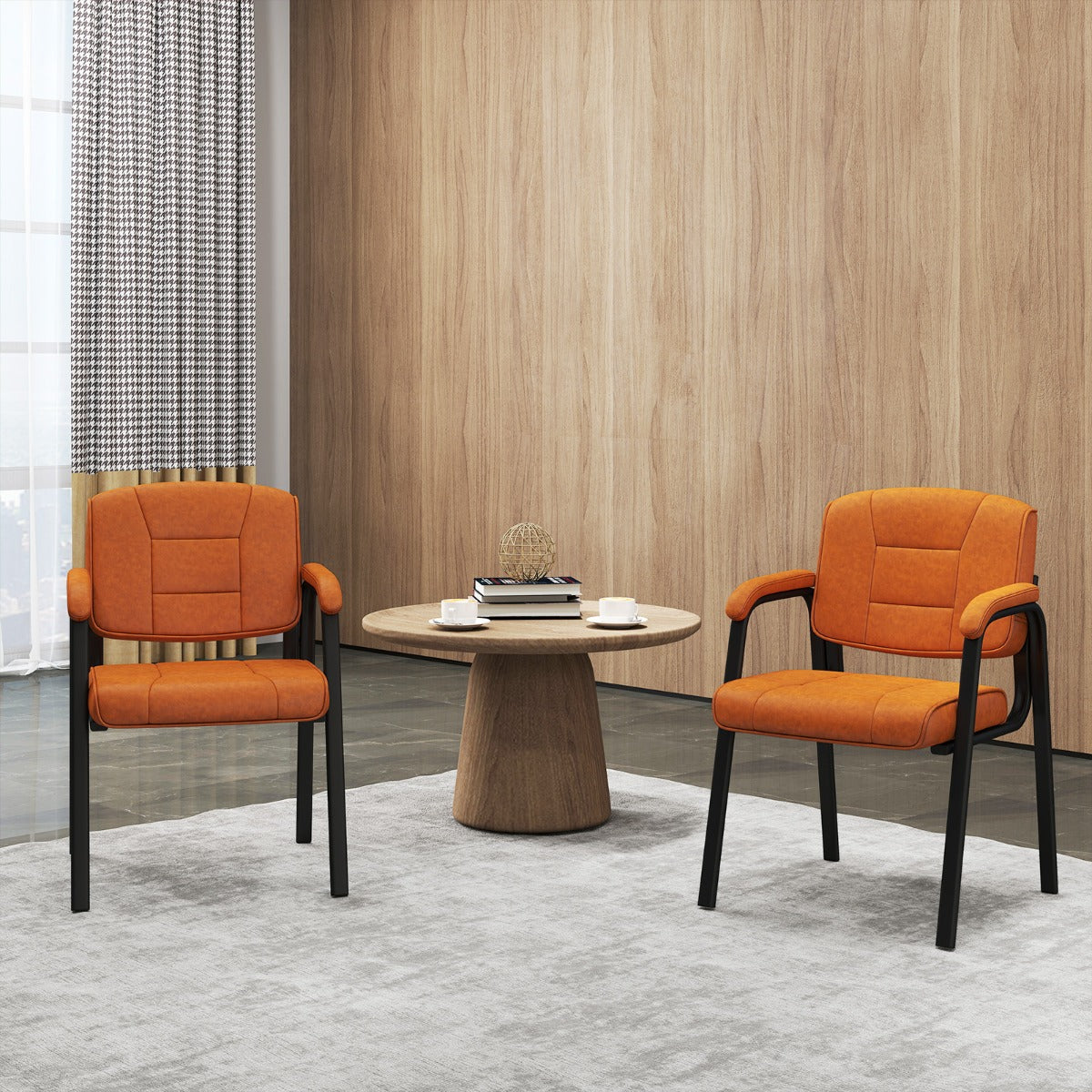 LIVSK Groot en Hoog Gastenstoelset - Ergonomisch Ontwerp - Kunstleren Bekleding - Tot 180 kg - Inclusief Beschermende Voetkussens