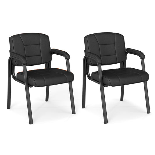 LIVSK Groot en Hoog Gastenstoelen - Ergonomisch Ontwerp - Kunstleren Bekleding - Tot 180 kg - Inclusief Voetkussens - Zwart