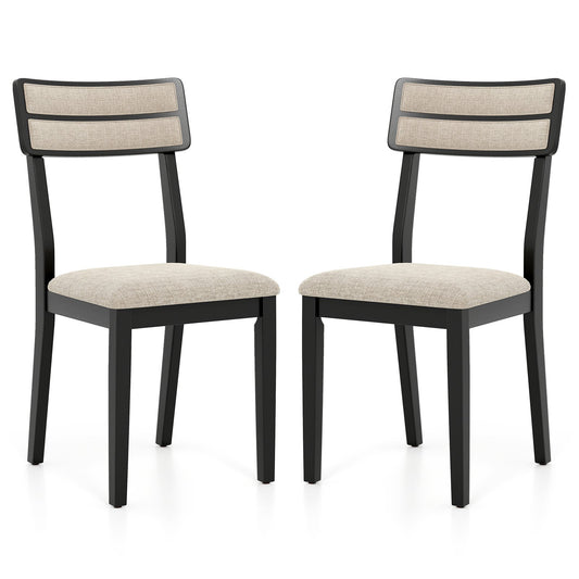 LIVSK Gestoffeerde Eetkamerstoelen - Slijtvast Linnen - Ergonomisch Design - Tot 180 kg - Eenvoudige Montage - Zwart