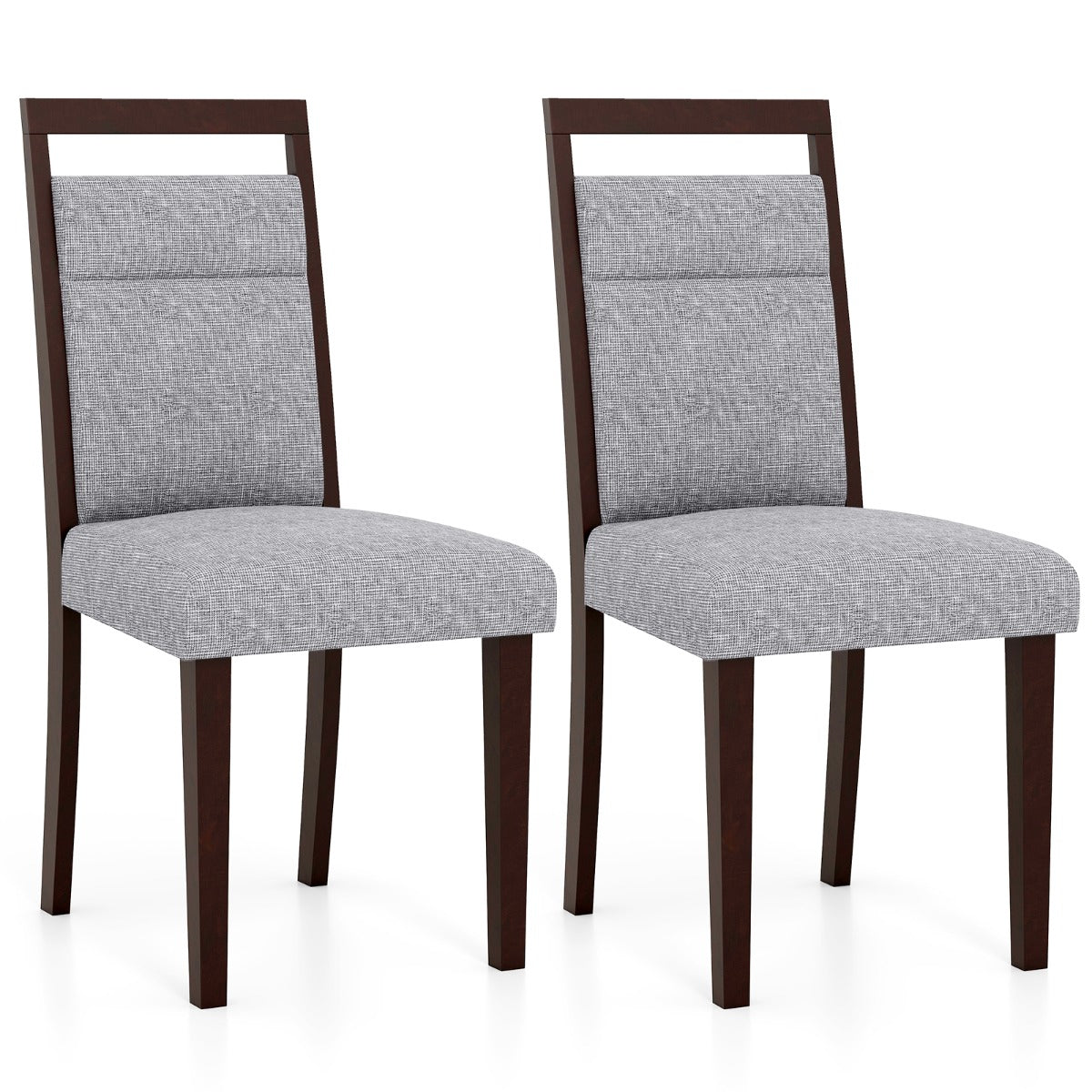 LIVSK Gestoffeerde Eetkamerstoelen - Ergonomisch Ontwerp - Comfortabele Zitting - Duurzaam Rubberboomhout - Tot 150 kg - Grijs