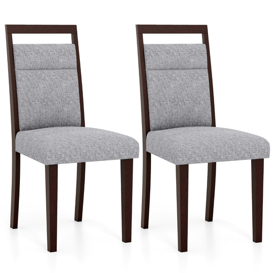 LIVSK Gestoffeerde Eetkamerstoelen - Ergonomisch Ontwerp - Comfortabele Zitting - Duurzaam Rubberboomhout - Tot 150 kg - Grijs