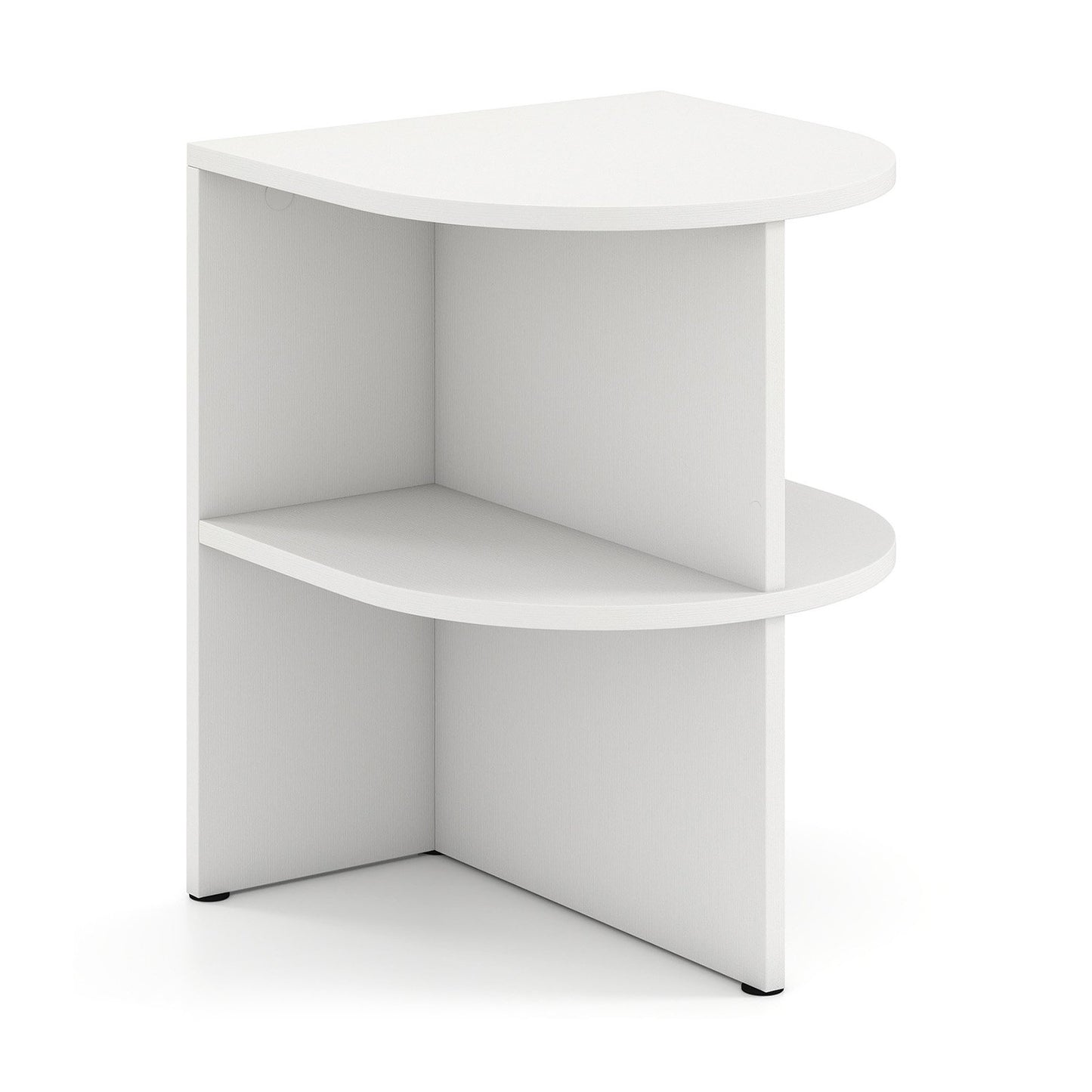 LIVSK Halfronde Bijzettafel Set - 2 Open Planken - Compact en Elegant - 38 x 38 x 48,5 cm - Wit
