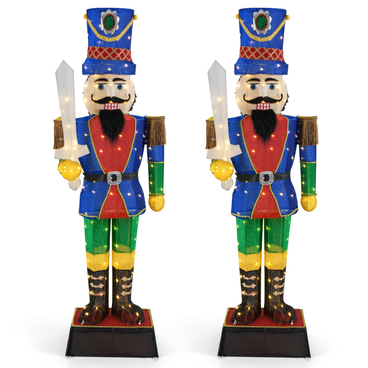 LIVSK Verlichte Kerstdecoratie Notenkraker Figuur - XXL 184 cm - Kerst - Rood