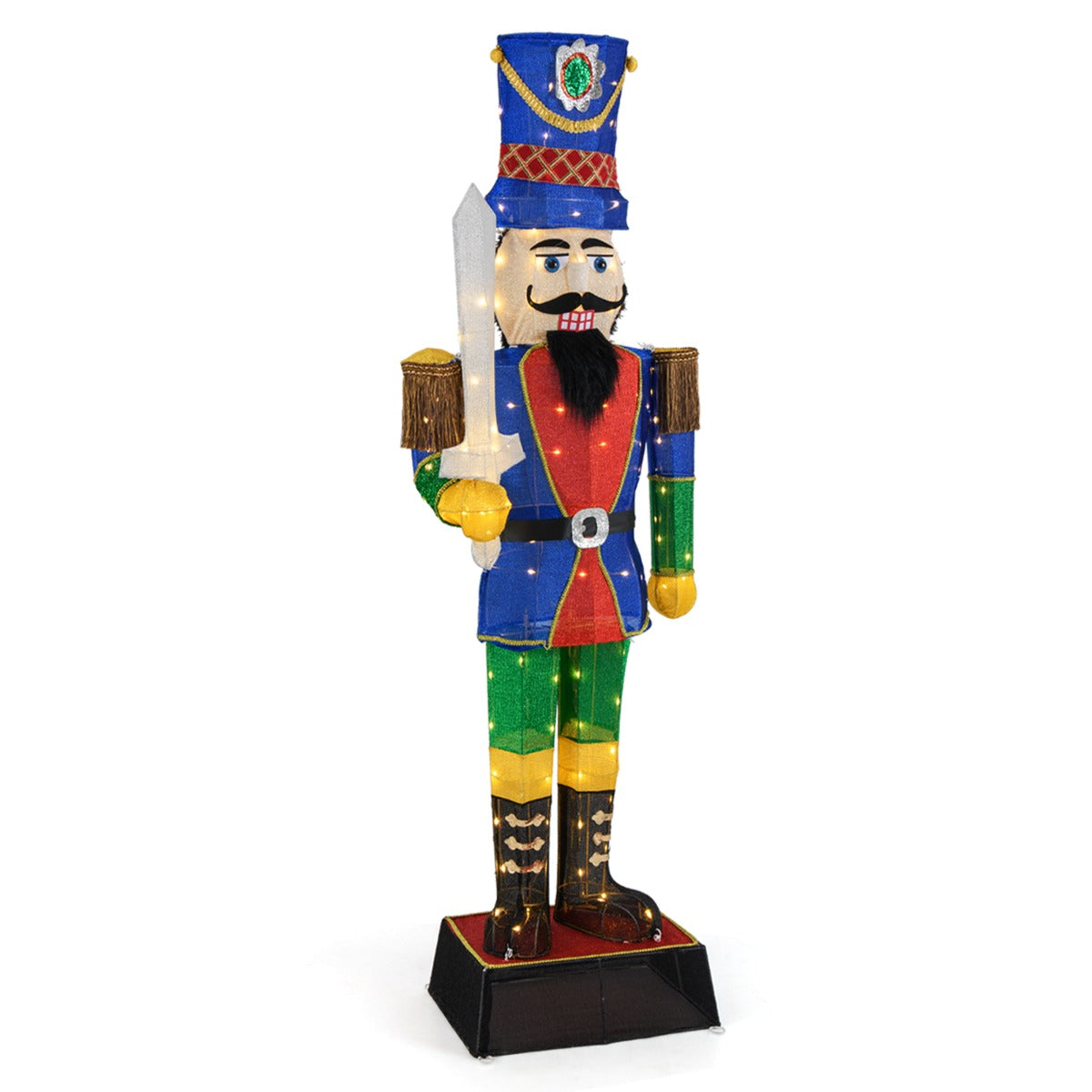 LIVSK Verlichte Kerstdecoratie Notenkraker Figuur - XXL 184 cm - Kerst - Rood