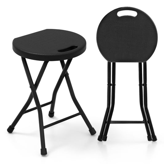 LIVSK Opvouwbare Kruk - Ruimtebesparend - Antislip - Hoogwaardig PE - Draagvermogen 150 kg - 32 x 29 x 45,5 cm - Zwart