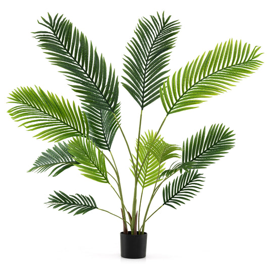 LIVSK 2-delige Kunstmatige Goudpalm Set - Onderhoudsvrij - Realistische Bladeren - Inclusief Pot - 140 cm - Groen