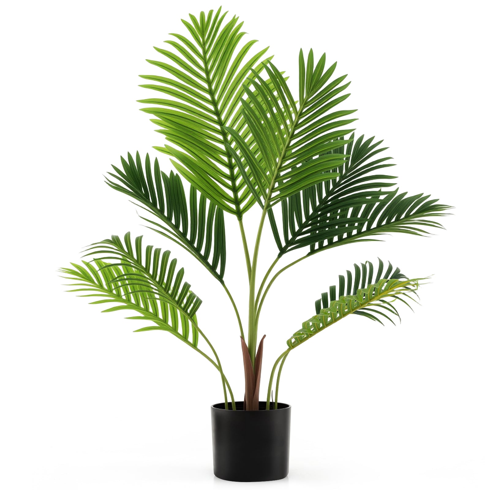 LIVSK Kunstmatige Goudpalm Set van 2 - Realistische Tropische Planten - Onderhoudsvrij - 90 cm Hoog - Groen