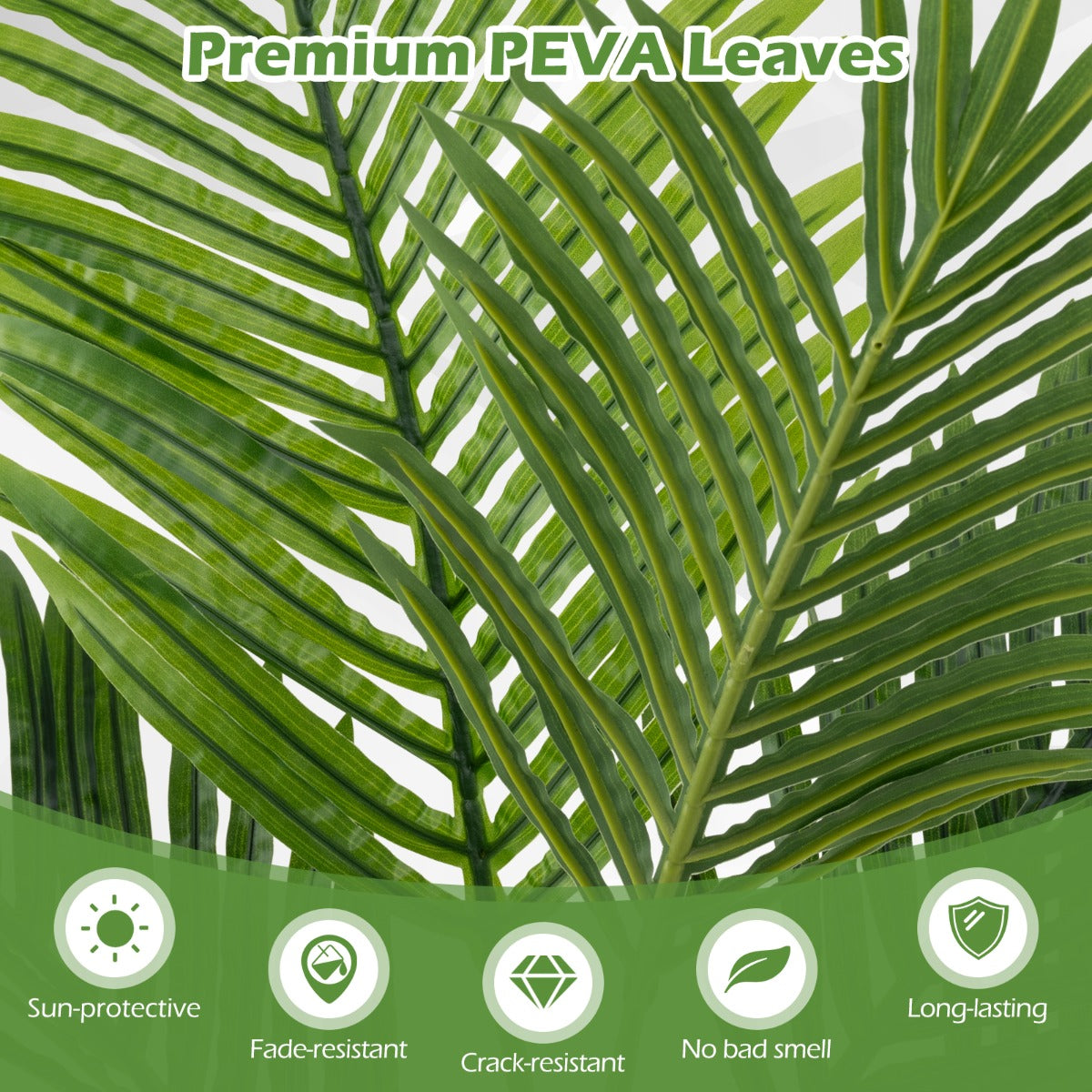 LIVSK Kunstmatige Goudpalm Set van 2 - Realistische Tropische Planten - Onderhoudsvrij - 90 cm Hoog - Groen