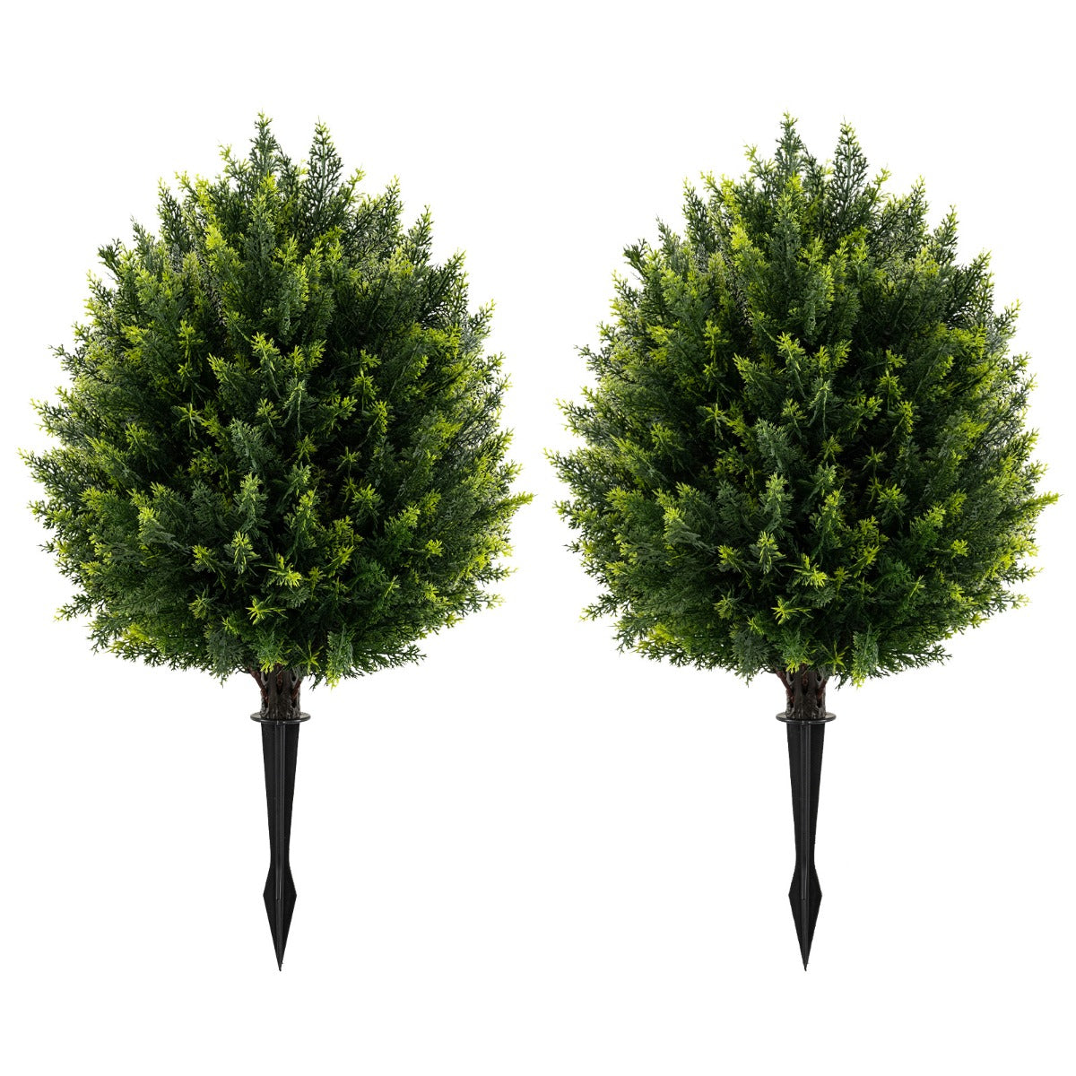 LIVSK Kunstmatige Cypressenbol Bomen - Set van 2 - Levensecht en Onderhoudsvrij - Hoogte 61 cm - Groen