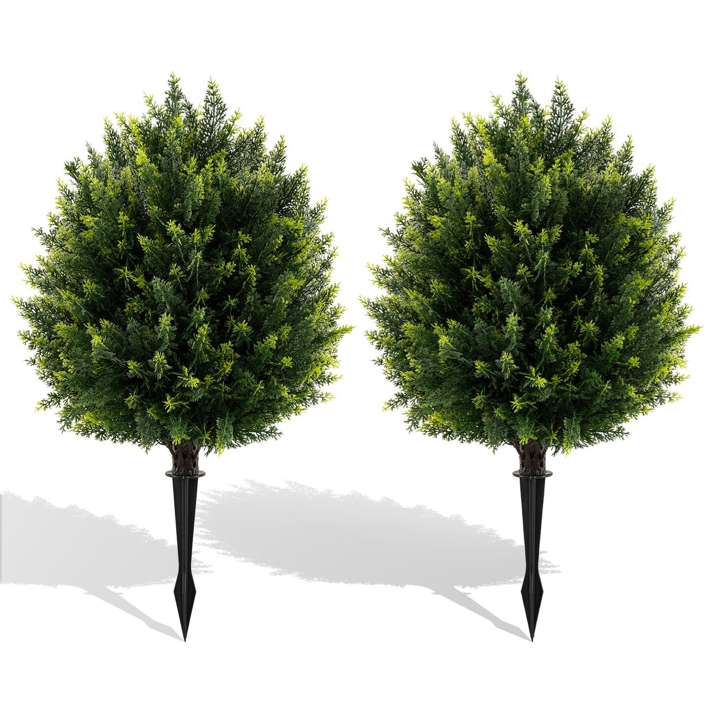 LIVSK Kunstmatige Cypressenbol Bomen - Set van 2 - Levensecht en Onderhoudsvrij - Hoogte 61 cm - Groen