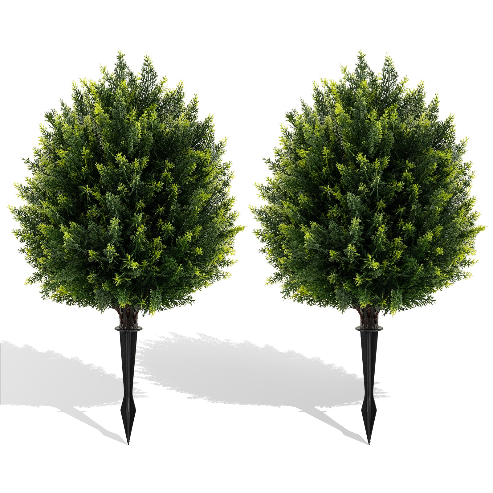 LIVSK Kunstmatige Cypressenbol Bomen - Set van 2 - Levensecht en Onderhoudsvrij - Hoogte 61 cm - Groen