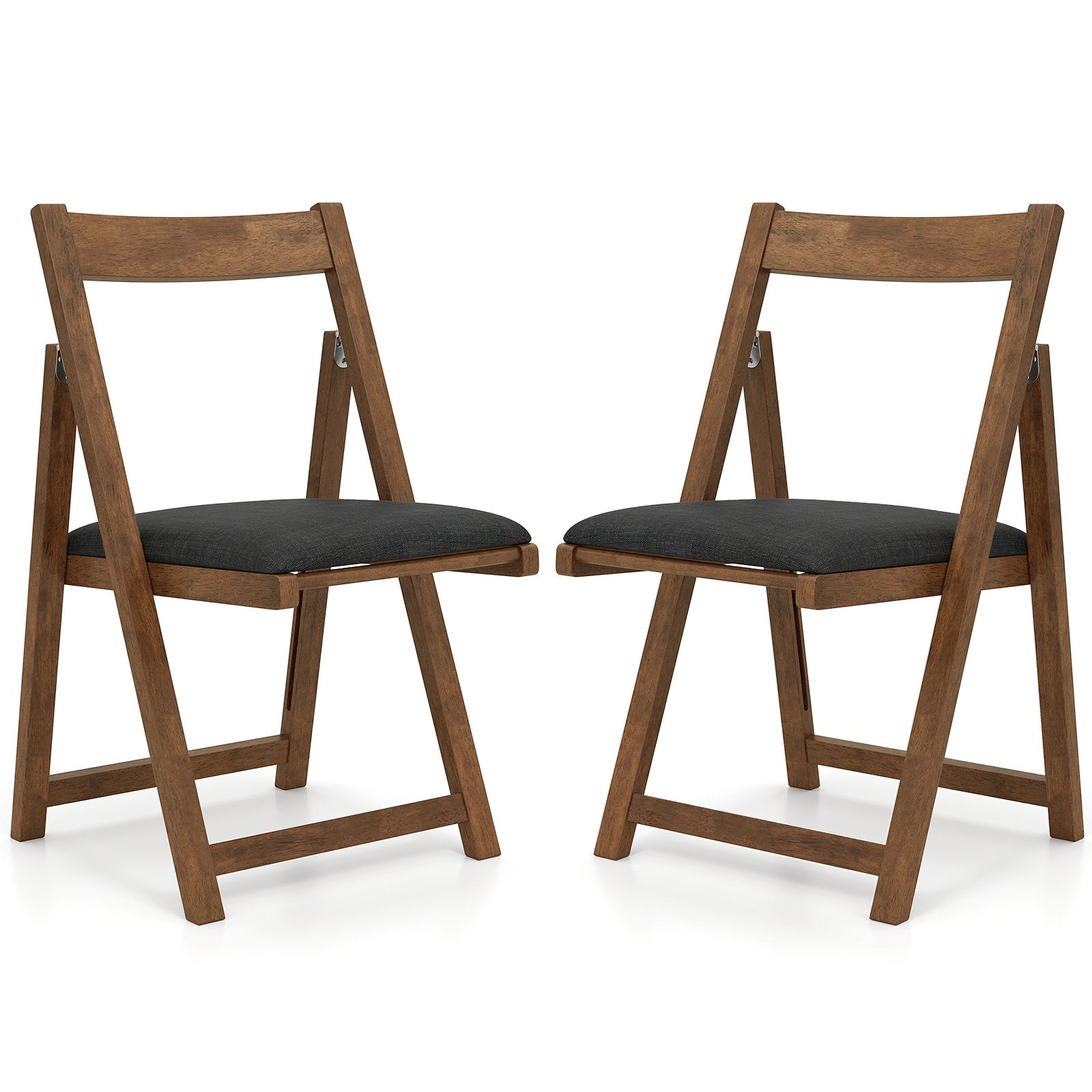 LIVSK 2-delige set Opvouwbare Eetkamerstoelen - Ergonomische Rugleuning - Robuust Rubberhout - Tot 150 kg - Beige