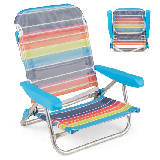 LIVSK Opvouwbare Strandstoelen Set van 2 - Verstelbare Rugleuning - Lichtgewicht - Duurzaam - Tot 150 kg - Grijs
