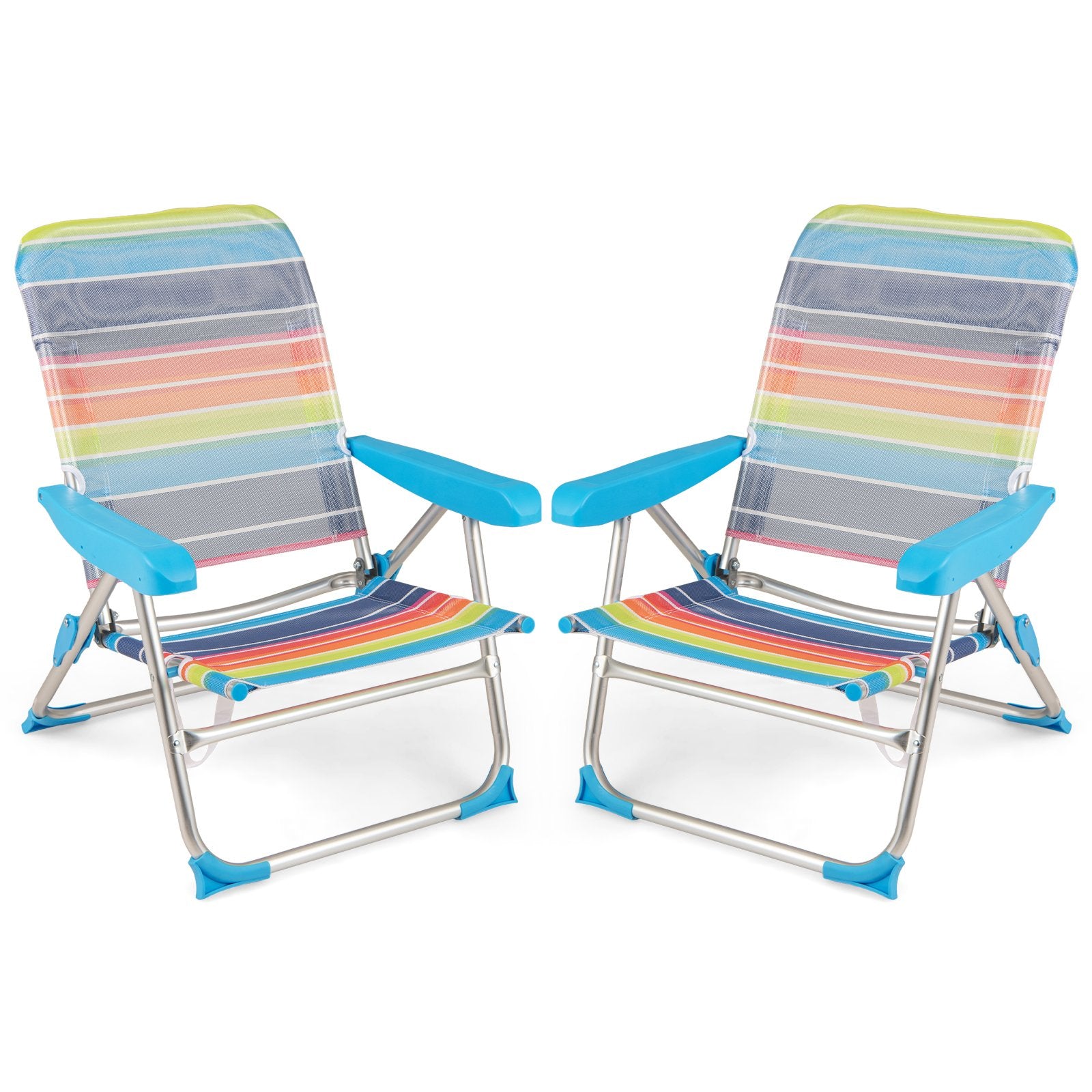 LIVSK Opvouwbare Strandstoelen Set van 2 - Verstelbare Rugleuning - Ademend en Snel Droog - Tot 150 kg - 64 x 64 x 83 cm - Zoals