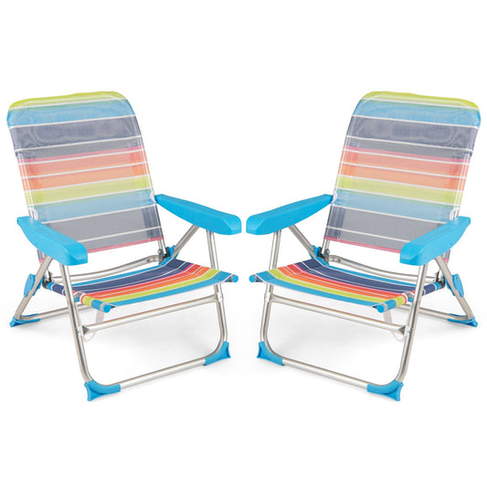 LIVSK Opvouwbare Strandstoelen Set van 2 - Verstelbare Rugleuning - Ademend en Snel Droog - Tot 150 kg - 64 x 64 x 83 cm - Zoals