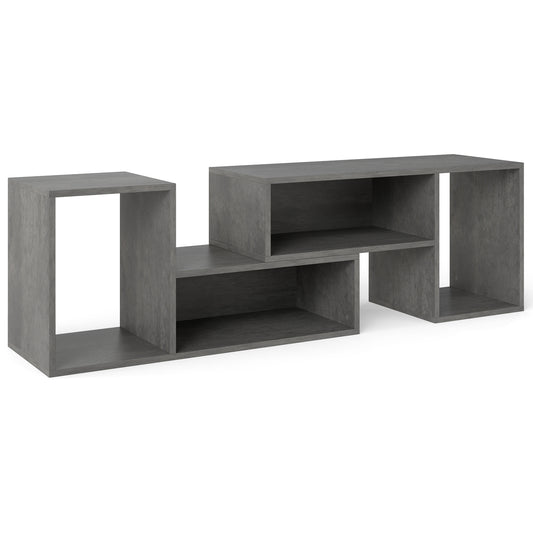 LIVSK Modulaire TV - Stand - Geschikt voor Televisies tot 60 inch - 2 Aanpasbare L - vormige Planken - Veelzijdig Gebruik - Grijs