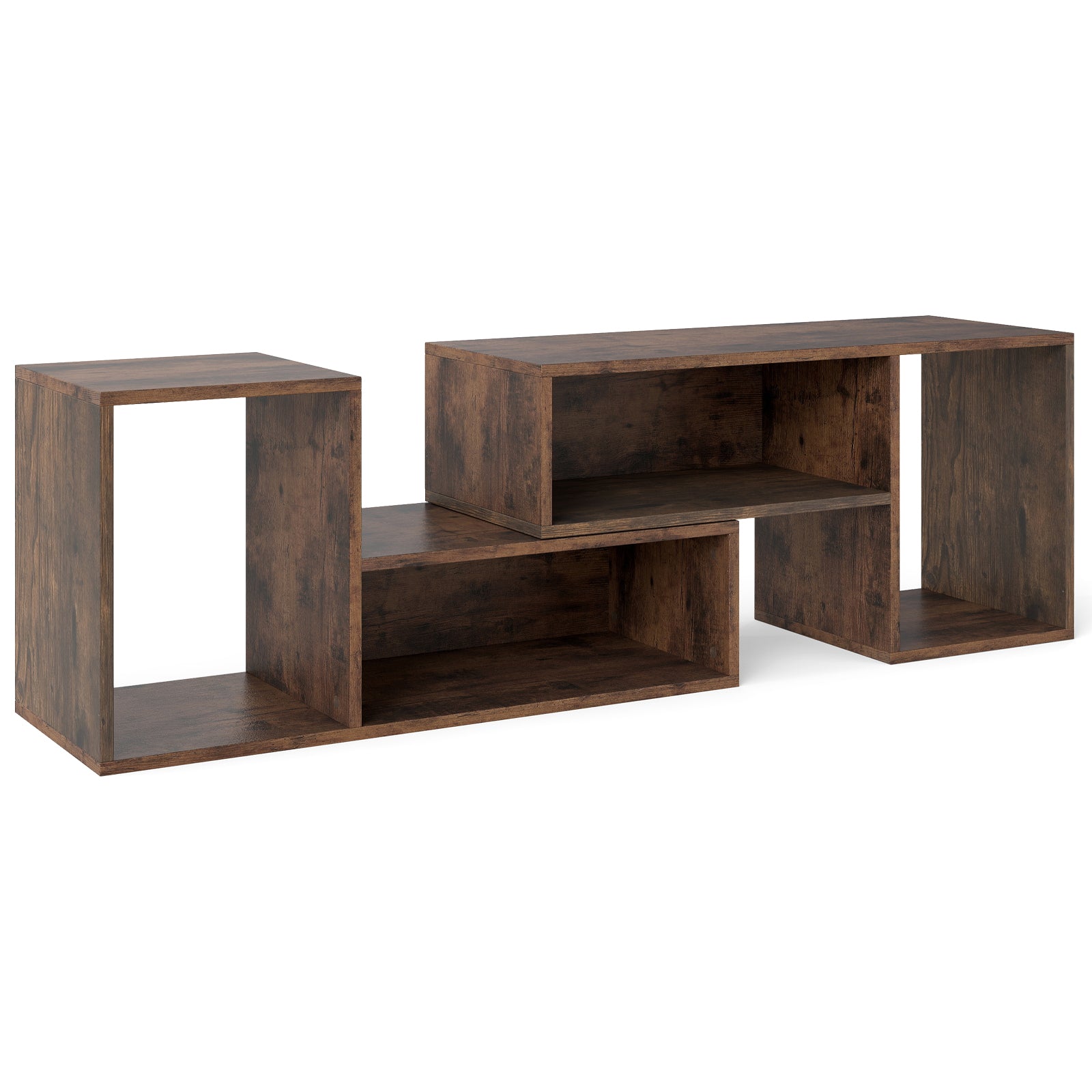 LIVSK Modulaire TV - kast met 2 L - vormige Planken - Geschikt voor TV's tot 60 inch - Multifunctioneel - Ruime Opbergruimte